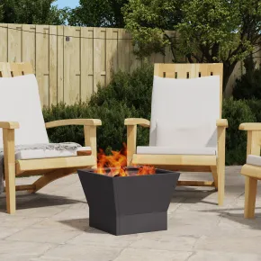 Vatră de foc pătrată outdoor - Oțel negru - Livrare gratuită