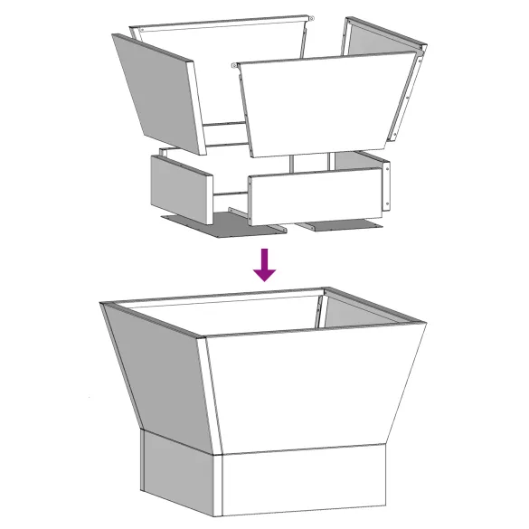 Vatră de foc pătrată outdoor - Oțel negru - Livrare gratuită