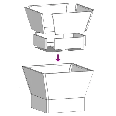 Vatră de foc pătrată outdoor - Oțel negru - Livrare gratuită