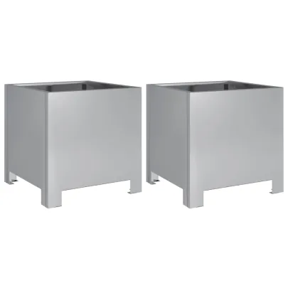 Jardiniere Grădină Oțel Galvanizat - 2 bucăți - 30x30x30 cm