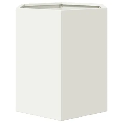 Jardinieră Grădină Albă Oțel Hexagonal 46x40x45 cm