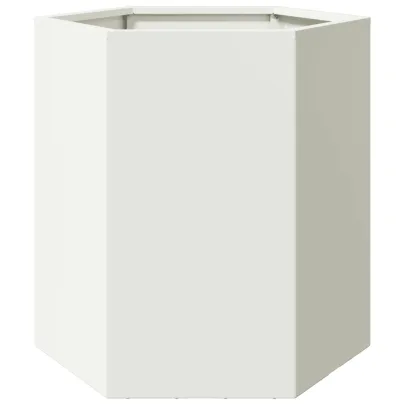 Jardinieră Grădină Albă Oțel Hexagonal 46x40x45 cm