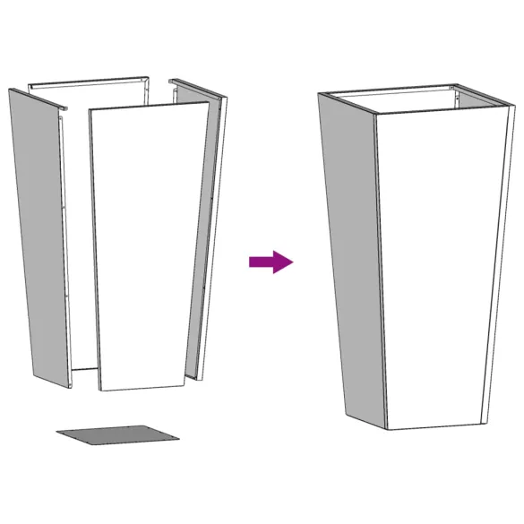 Jardinieră Grădină Oțel Galvanizat - 35x35x75 cm | Livrare Gratuită