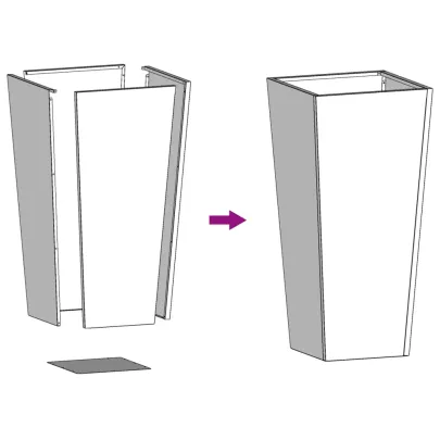 Jardinieră Grădină Oțel Galvanizat - 35x35x75 cm | Livrare Gratuită