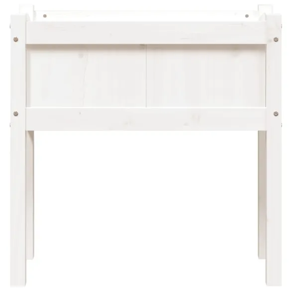 Jardinieră Grădină Lemn Masiv Alb - Livrare Gratuită