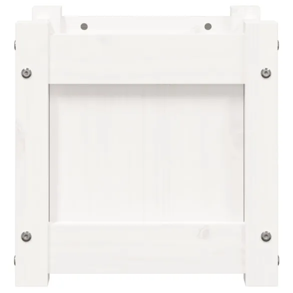 Jardiniere Grădină Lemn Masiv - 2 bucăți - Alb