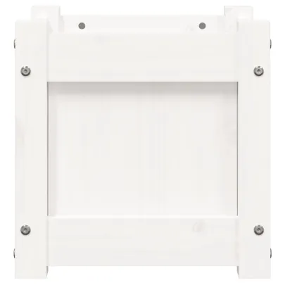 Jardiniere Grădină Lemn Masiv - 2 bucăți - Alb