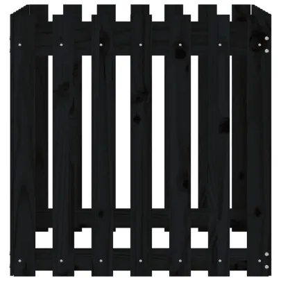 Jardinieră Grădină Lemn Masiv Pin 70x70x70 cm Negru