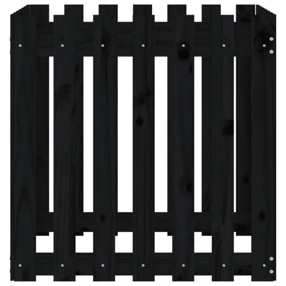 Jardinieră Grădină Lemn Masiv Pin 70x70x70 cm Negru