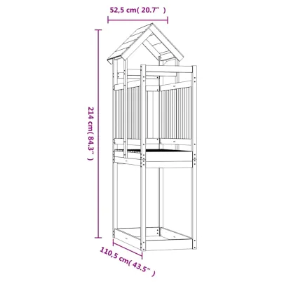 Turn de Joacă Lemn Masiv - 214 cm | Livrare Gratuită