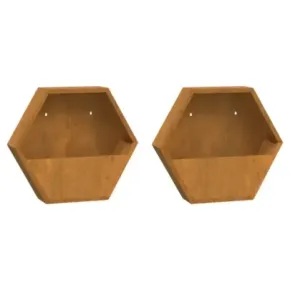 Jardiniere Perete Oțel Corten - 2 bucăți - Decor Grădină