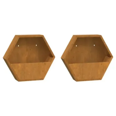Jardiniere Perete Oțel Corten - 2 bucăți - Decor Grădină