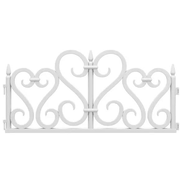 Borduri Gazon Alb | 17 bucăți | 10m | PP | Livrare Gratuită