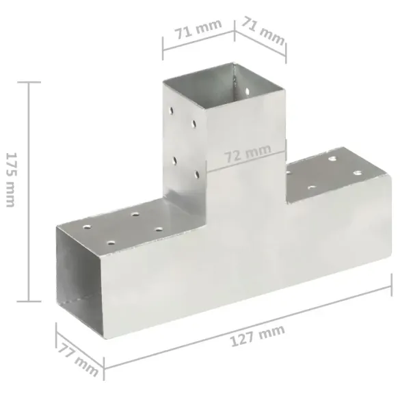 Conector T Grinzi Metal Galvanizat 71mm | Livrare Gratuita