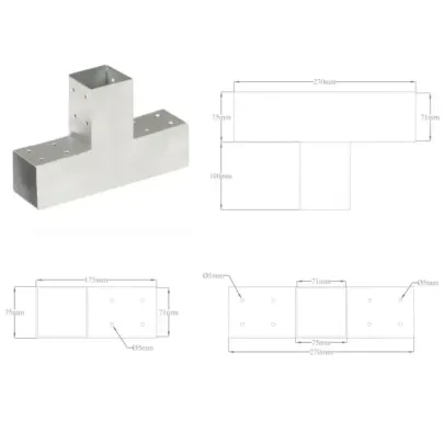 Conector T Grinzi Metal Galvanizat 71mm | Livrare Gratuita