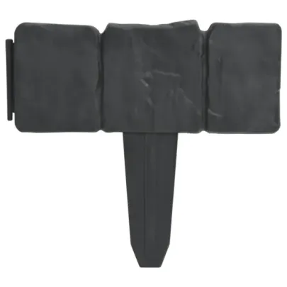Gard decorativ gazon plastic aspect piatră - 41 buc
