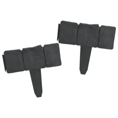 Gard decorativ gazon plastic aspect piatră - 41 buc