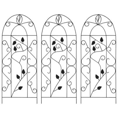 Suporturi Plante Cățărătoare Fier Negru - 3 bucăți