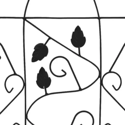 Suporturi Plante Cățărătoare Fier Negru - 3 bucăți