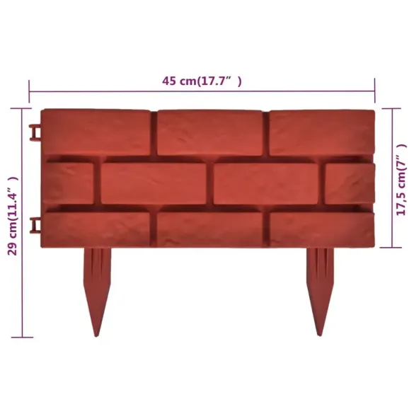 Separator Gazon Decorativ Cărămidă - 5m Lungime