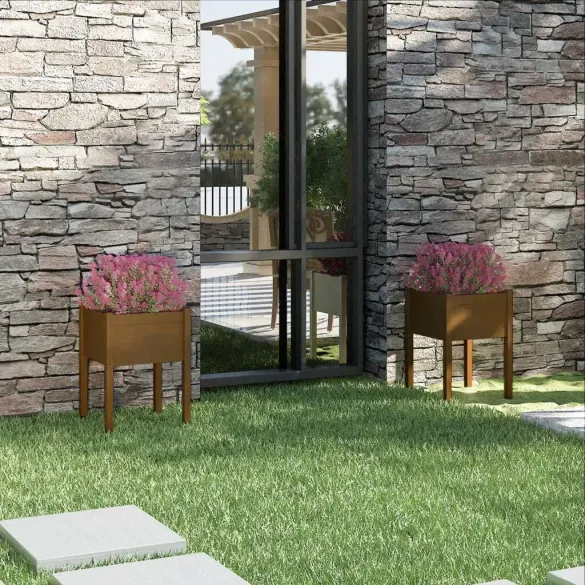 Jardiniere Grădină 2 Buc Lemn Masiv Pin - Livrare Gratuită