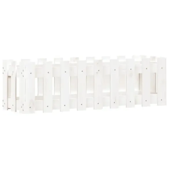 Pat Ridicat Grădină Alb Lemn Pin | Livrare Gratuită