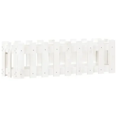 Pat Ridicat Grădină Alb Lemn Pin | Livrare Gratuită