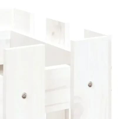 Pat Ridicat Grădină Alb Lemn Pin | Livrare Gratuită