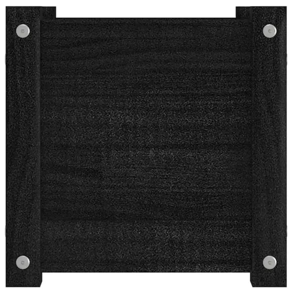 Jardinieră Grădină Lemn Masiv Pin - Negru 31x31x31 cm