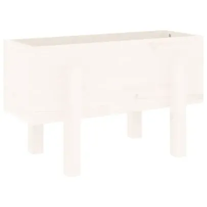 Jardinieră Grădină Albă din Lemn Masiv de Pin - 62x30x38 cm