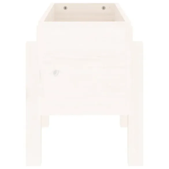 Jardinieră Grădină Albă din Lemn Masiv de Pin - 62x30x38 cm