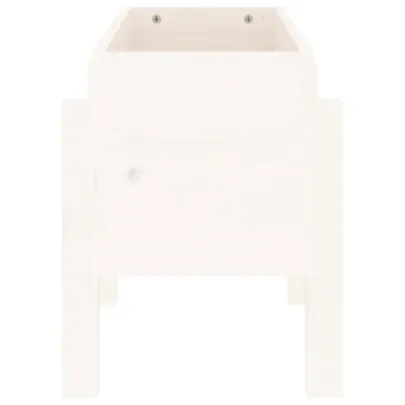 Jardinieră Grădină Albă din Lemn Masiv de Pin - 62x30x38 cm