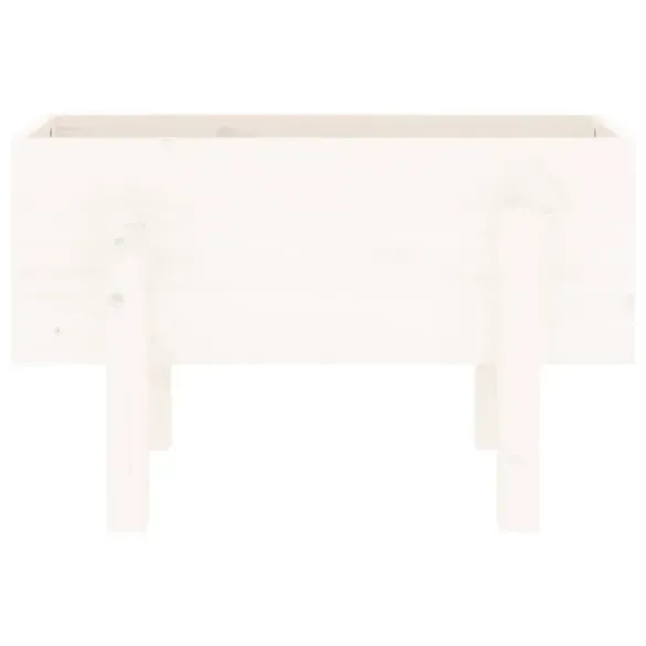 Jardinieră Grădină Albă din Lemn Masiv de Pin - 62x30x38 cm