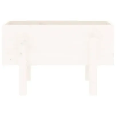 Jardinieră Grădină Albă din Lemn Masiv de Pin - 62x30x38 cm