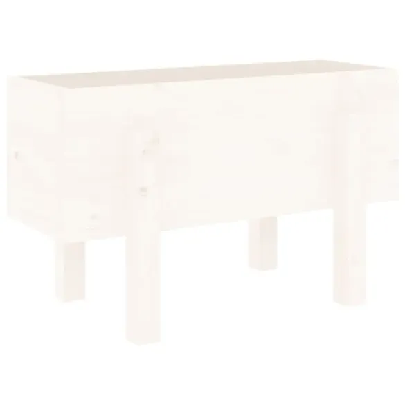 Jardinieră Grădină Albă din Lemn Masiv de Pin - 62x30x38 cm