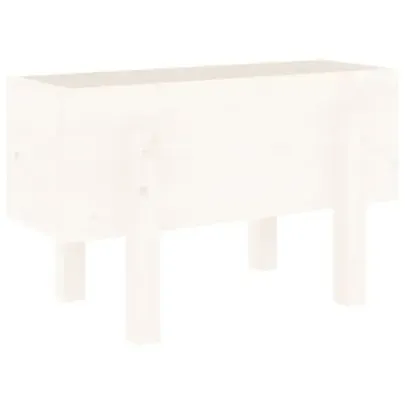 Jardinieră Grădină Albă din Lemn Masiv de Pin - 62x30x38 cm