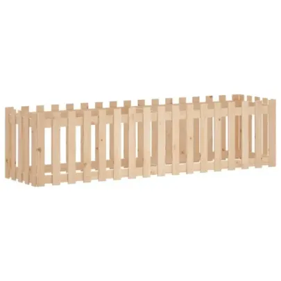 Pat Ridicat Gradina Lemn Pin cu Gard 200x50x50 cm