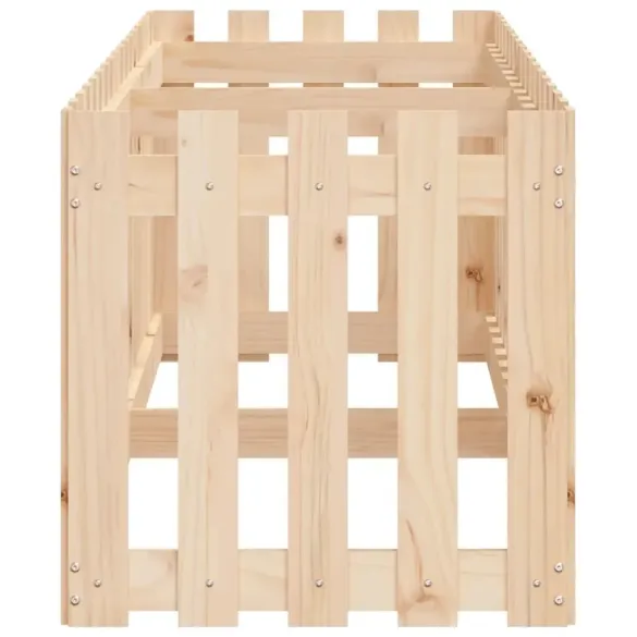 Pat Ridicat Gradina Lemn Pin cu Gard 200x50x50 cm