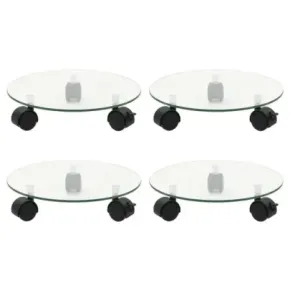 Suporturi cu Role pentru Plante 28 cm - Sticlă Securizată