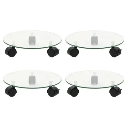 Suporturi cu Role pentru Plante 28 cm - Sticlă Securizată