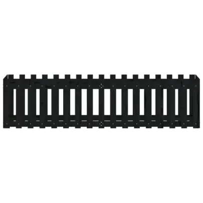 Pat Înălțat Grădină cu Gard - Lemn Pin 200x50x50 cm