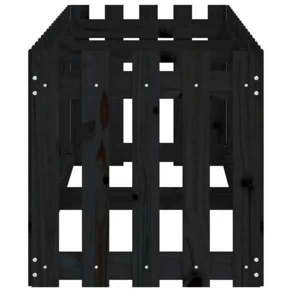 Pat Înălțat Grădină cu Gard - Lemn Pin 200x50x50 cm