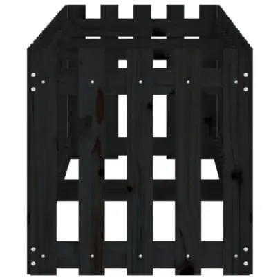 Pat Înălțat Grădină cu Gard - Lemn Pin 200x50x50 cm