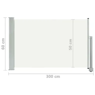 Copertină Laterală Retractabilă Terasă - Crem 60x300 cm