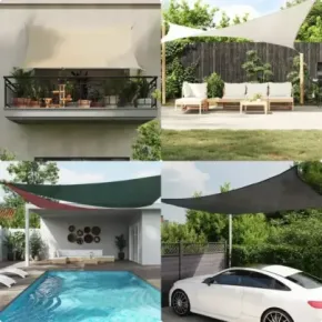 Pânză Parasolar Nisipiu 3x5 m HDPE - Protecție UV 2