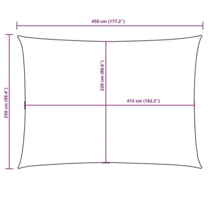 Parasolar Crem Oxford 2,5x4,5m - Impermeabil și UV