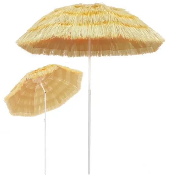 Umbrelă de Plajă Naturală 180 cm - Stil Hawaiian