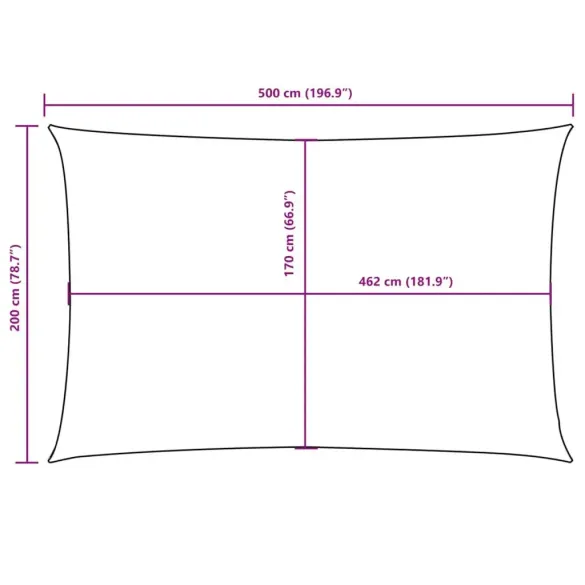 Parasolar Gri 2x5m - Oxford Rezistent la UV și Apă