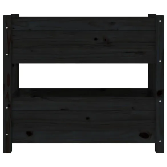 Jardinieră Lemn Masiv de Pin - Negru | Comandă Online