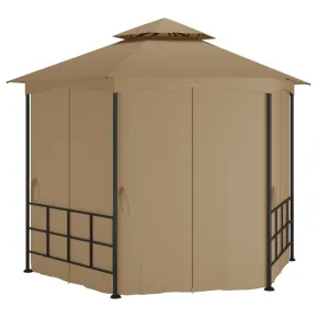 Pavilion Exterior cu Pereți Laterali - Gri Taupe 3,1x2,7m